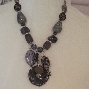 Elegant Beaded Necklace with Silver Accents